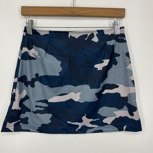 Dawls Mini Skirt Women's M‎ Blue Camouflage Print Made In USA Vtg Y2K
